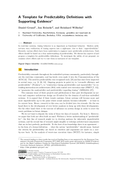 A Template for Predictability Definitions with Supporting