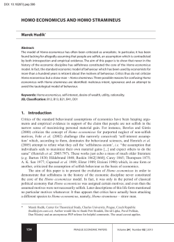 HOMO ECONOMICUS AND HOMO STRAMINEUS