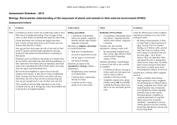 Assessment Schedule