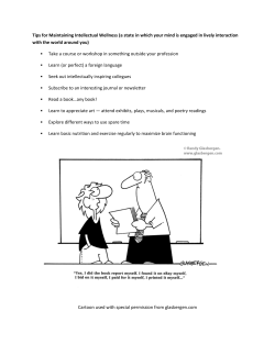 Tips for Maintaining Intellectual Wellness (a state in which your mind