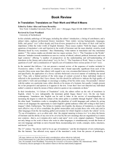 Review of In Translation: Translators on Their