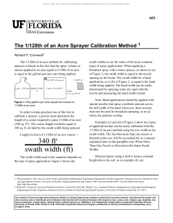 The 1/128th of an Acre Sprayer Calibration Method