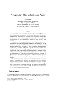 Protoplanetary Disks and embedded Planets