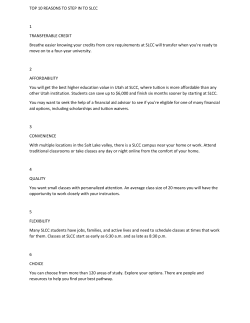 TOP 10 REASONS TO STEP IN TO SLCC 1 TRANSFERABLE