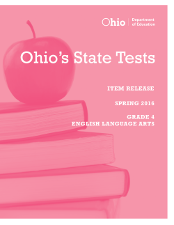 Spring 2016 Grade 4 ELA Item Release Scoring Guide