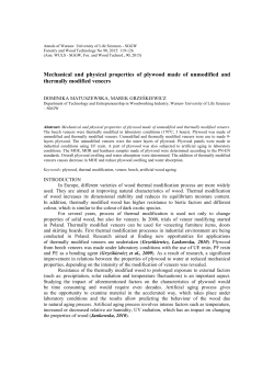 Mechanical and physical properties of plywood made of unmodified