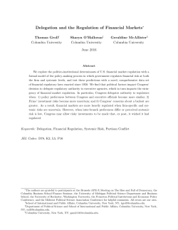 Delegation and the Regulation of Financial Markets