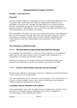 DECLARATION OF GLOBAL CIVILITY Civility: A new Direction