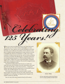 John K. Tiffany There were many local philatelic groups in the