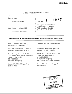 IN THE SUPREME COURT OF OHIO State of Ohio, Plaintiff