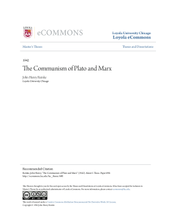 The Communism of Plato and Marx