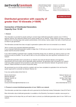Information Pack &ndash; greater than 10kW