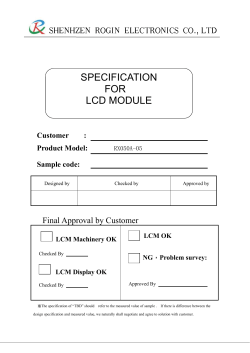SPECIFICATION FOR LCD MODULE