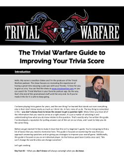 The Trivial Warfare Guide to Improving Your Trivia Score