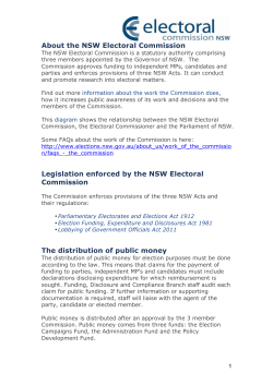 NSWEC Backgrounder