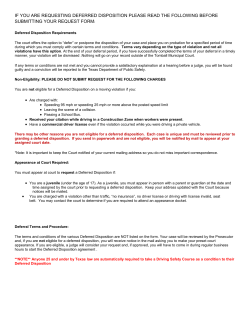 Deferred Disposition Request Form