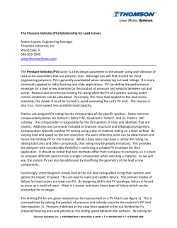 The Pressure Velocity (PV) Relationship for Lead Screws (letter)