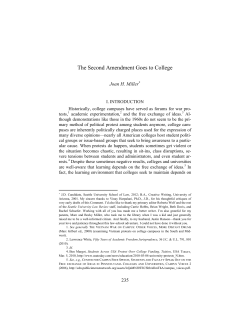 The Second Amendment Goes to College