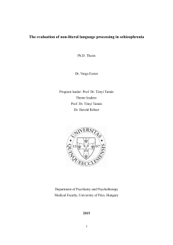 The evaluation of non-literal language processing in schizophrenia