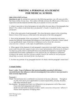 Bare Bones Outlining for Analysis of essay Organization