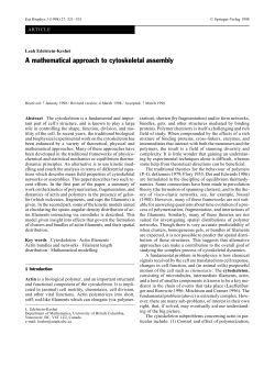 A mathematical approach to cytoskeletal assembly