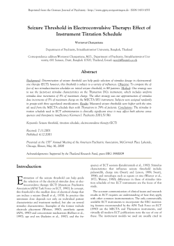 Seizure Threshold in Electroconvulsive Therapy: Effect of Instrument