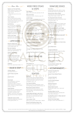 Dinner Menu - Caucus Club