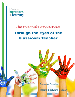 Personal Competencies: Through the Eyes of the Classroom Teacher