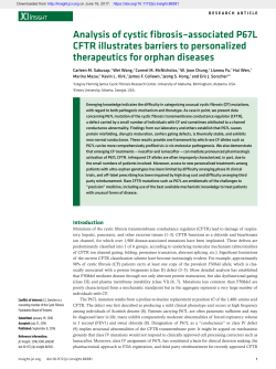 Analysis of cystic fibrosis–associated P67L CFTR