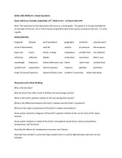 GEOG 1001 Midterm 1 Study Questions Exam will be on Tuesday