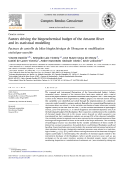 Factors driving the biogeochemical budget of the Amazon River and