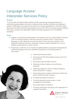 Language Access/ Interpreter Services Policy