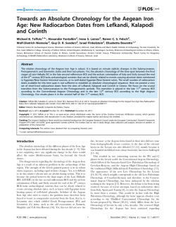 Towards an Absolute Chronology for the Aegean Iron Age