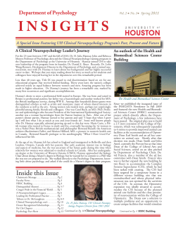 Psychology Newsletter-INSIGHTS vol 2 no 1 Electronic final