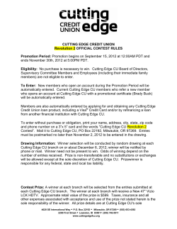 CUTTING EDGE CREDIT UNION Revolution 2 OFFICIAL CONTEST