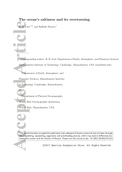 The ocean`s saltiness and its overturning