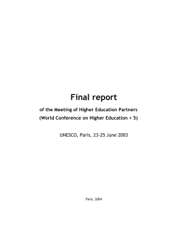 Final report of the Meeting of Higher Education Partners
