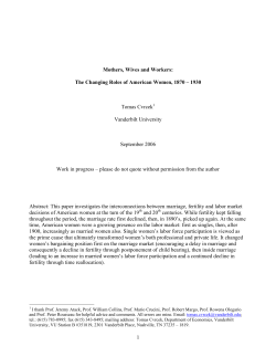 Mothers, Wives and Workers: The Changing Roles