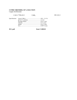 Cupric Bromide Information Sheet