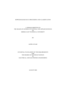 DOPPLER RADAR DATA PROCESSING AND CLASSIFICATION A