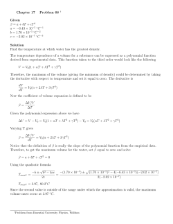 Chapter 17 Problem 68 &dagger; Given &beta; = a + bT + cT a = &minus;6.43 &times; 10 b