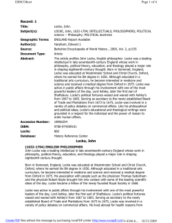 John Locke (860L) - Georgia Standards