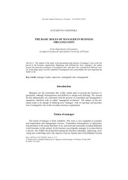 THE BASIC ROLES OF MANAGER IN BUSINESS ORGANIZATION