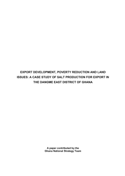 export development, poverty reduction and land issues