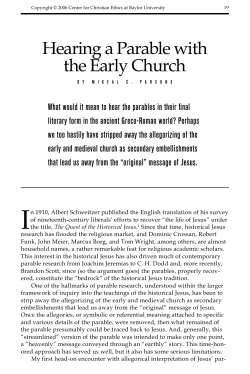 Hearing a Parable with the Early Church