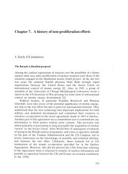 A history of non-proliferation efforts