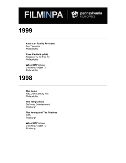 Regency TV for Fox TV Philadelphia Wheel Of Fortune