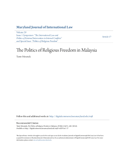The Politics of Religious Freedom in Malaysia