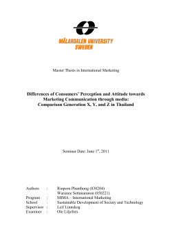 Differences of Consumers` Perception and Attitude towards