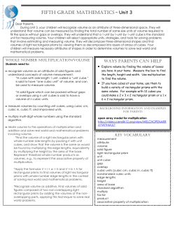 FIFTH GRADE MATHEMATICS &ndash; Unit 3